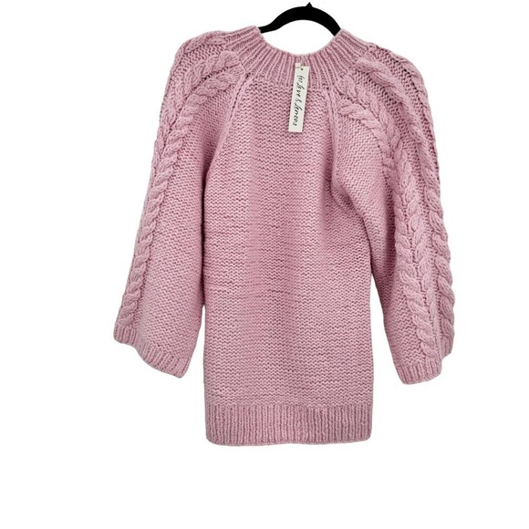 For Love & Lemons Andie Oversized Sweater in Light Pink Size XS NWT - Picture 4 of 12
